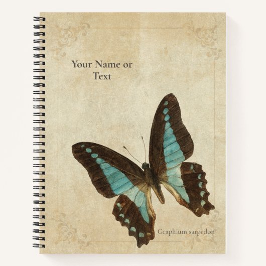 Neon Turquoise Blue Triangle Butterfly Notitieboek (Voorkant)