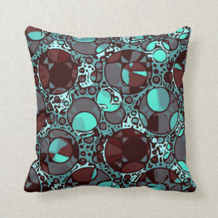 Neon Turquoise Burgundy Abstract Pattern Kussen