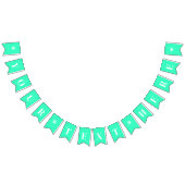 Neon Turquoise Effen Kleur Custom Vlaggetjes (Alle)