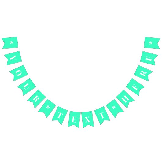 Neon Turquoise Effen Kleur Custom Vlaggetjes (Alle)