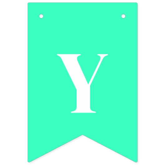 Neon Turquoise Effen Kleur Custom Vlaggetjes (Tweede vlag)