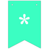 Neon Turquoise Effen Kleur Custom Vlaggetjes (Eerste vlag)