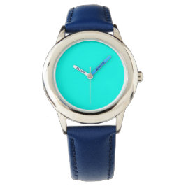 Neon turquoise effen kleur | Klassiek Horloge