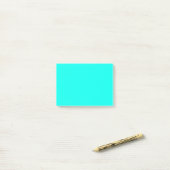 Neon turquoise effen kleur | Klassiek Post-it® Notes (Op bureau)
