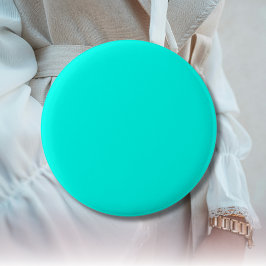 Neon turquoise effen kleur | Klassiek Ronde Button 5,7 Cm