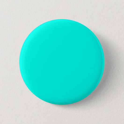 Neon Turquoise Effen Kleur | Klassiek Ronde Button 5,7 Cm (Voorkant)