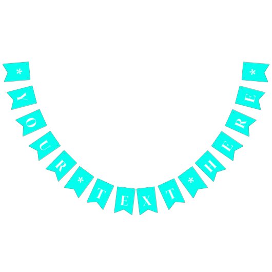 Neon Turquoise Effen Kleur | Op Maat Vlaggetjes (Alle)