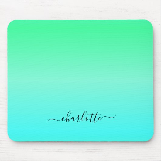 Neon Turquoise en Groen Muismat (Voorkant)