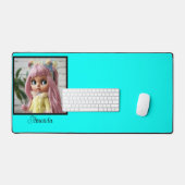 Neon turquoise, felmodieus, modern bureaumat (Keyboard & Muis)