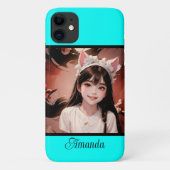 Neon turquoise, felmodieus, modern Case-Mate iPhone case (Achterkant)