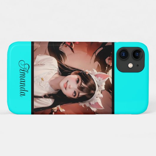 Neon turquoise, felmodieus, modern Case-Mate iPhone case (Achterkant (horizontaal))