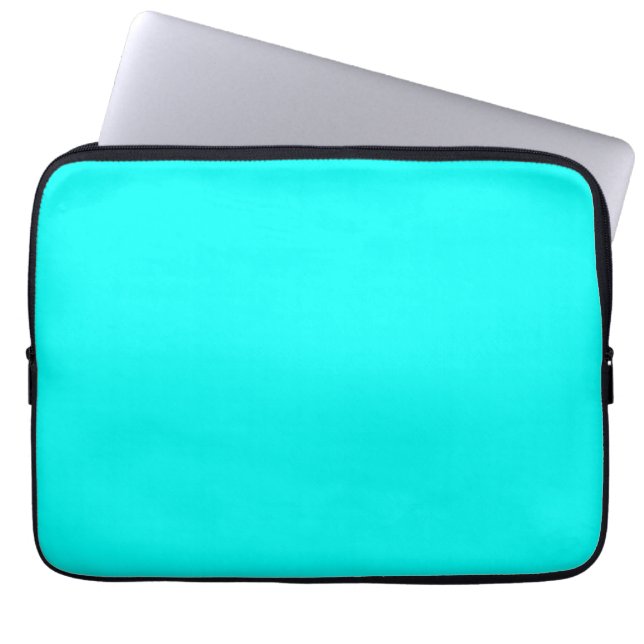 Neon turquoise, felmodieus, modern laptop sleeve (Voorkant)