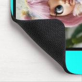 Neon turquoise, felmodieus, modern muismat (Hoek)