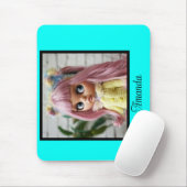 Neon turquoise, felmodieus, modern muismat (Met muis)