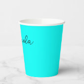 Neon turquoise, felmodieus, modern papieren bekers (Links)
