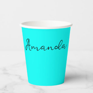 Neon turquoise, felmodieus, modern papieren bekers