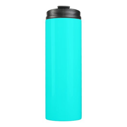 Neon turquoise, felmodieus, modern thermosbeker (Voorkant)