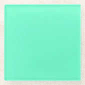 Neon Turquoise Glazen Onderzetter (Voorkant)