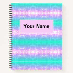 Neon Turquoise Paarse elektrische spiraal Notitieb Notitieboek