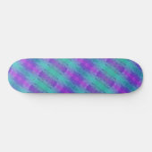 Neon Turquoise & Paarse strepen Persoonlijk Skateboard (Horizontaal)