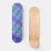 Neon Turquoise & Paarse strepen Persoonlijk Skateboard (Voorkant)