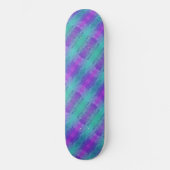 Neon Turquoise & Paarse strepen Persoonlijk Skateboard (Voorkant)