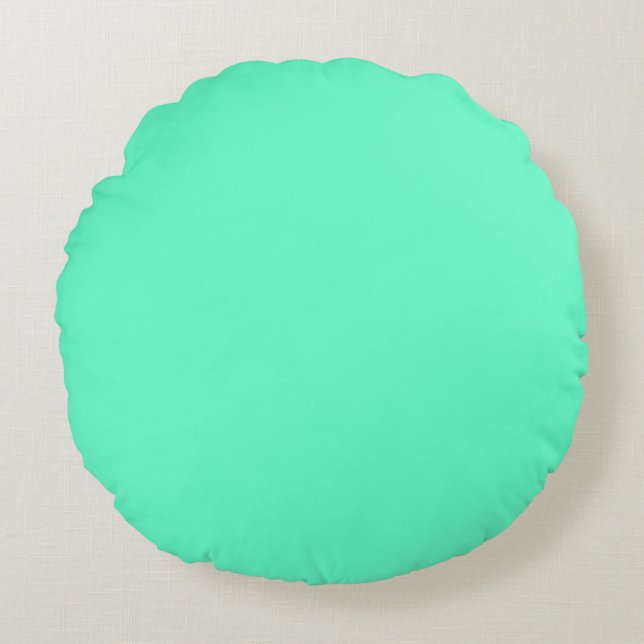 Neon Turquoise Rond Kussen (Voorkant)