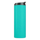 Neon turquoise textuur. thermosbeker (Gedraaid links)