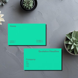 Neon Turquoise Visitekaartje