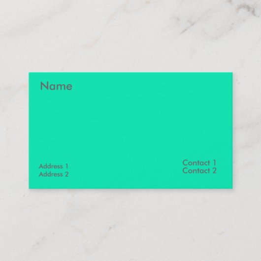 Neon Turquoise Visitekaartje (Voorkant)