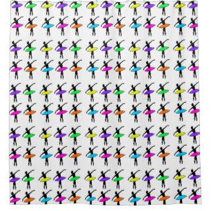 Neon Tutu Ballerina Ballet Dance Showgordijn Douchegordijn