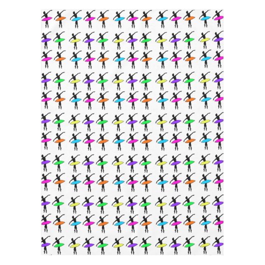 Neon Tutu Ballerina Ballet Pointe Dance Tablecloth Tafelkleed (Voorkant)