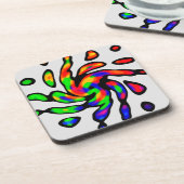Neon Twirl Art Bier Onderzetter (Linkerzijde)