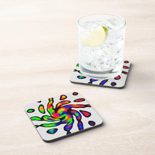Neon Twirl Art Bier Onderzetter (Rechterzijde)