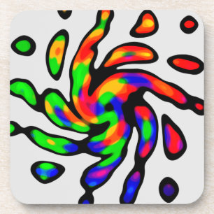 Neon Twirl Art Bier Onderzetter
