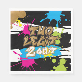 Neon Two Legit 2 Quit Birthday Party Paper Napkins Servet