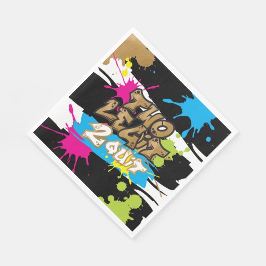Neon Two Legit 2 Quit Birthday Party Paper Napkins Servet (Hoek)