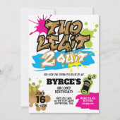Neon Two Legit to Quit 2e verjaardag Uitnodiging (Voorkant)