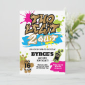 Neon Two Legit to Quit 2e verjaardag Uitnodiging (Staand voorkant)