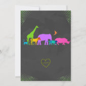 Neon Two Wild Animals 2nd Birthday Kaart (Achterkant)