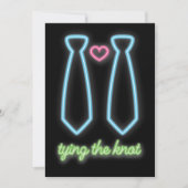 Neon Tying the Knot Gay Wedding Kaart (Voorkant)