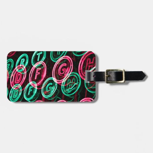 Neon typemachines sluiten af bagagelabel (Voorkant horizontaal)