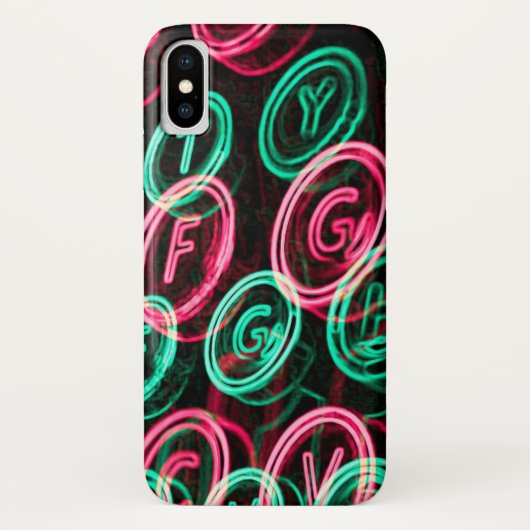 Neon typemachines sluiten af Case-Mate iPhone case (Achterkant)