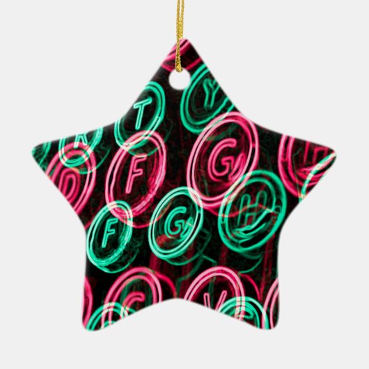 Neon typemachines sluiten af keramisch ornament (Voorkant)