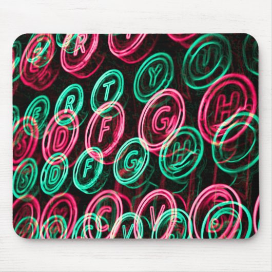 Neon typemachines sluiten af muismat (Voorkant)