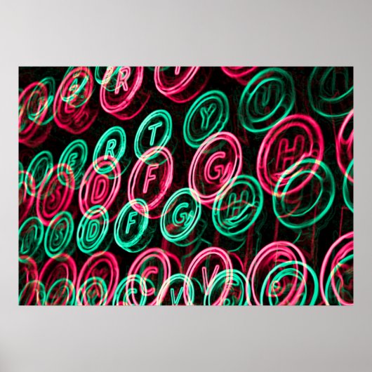 Neon typemachines sluiten af poster (Voorkant)
