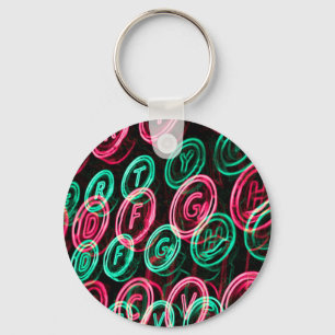 Neon typemachines sluiten af sleutelhanger