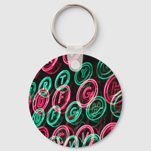Neon typemachines sluiten af sleutelhanger (Voorkant)