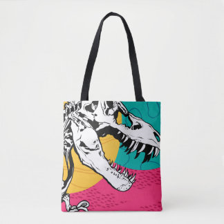Neon Tyrannosaurus Rex-Tas Tote Bag