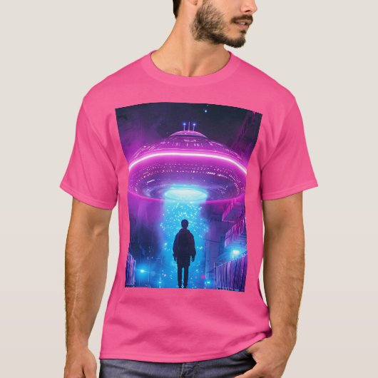 Neon Ufo-ontvoering T-shirt (Voorkant)